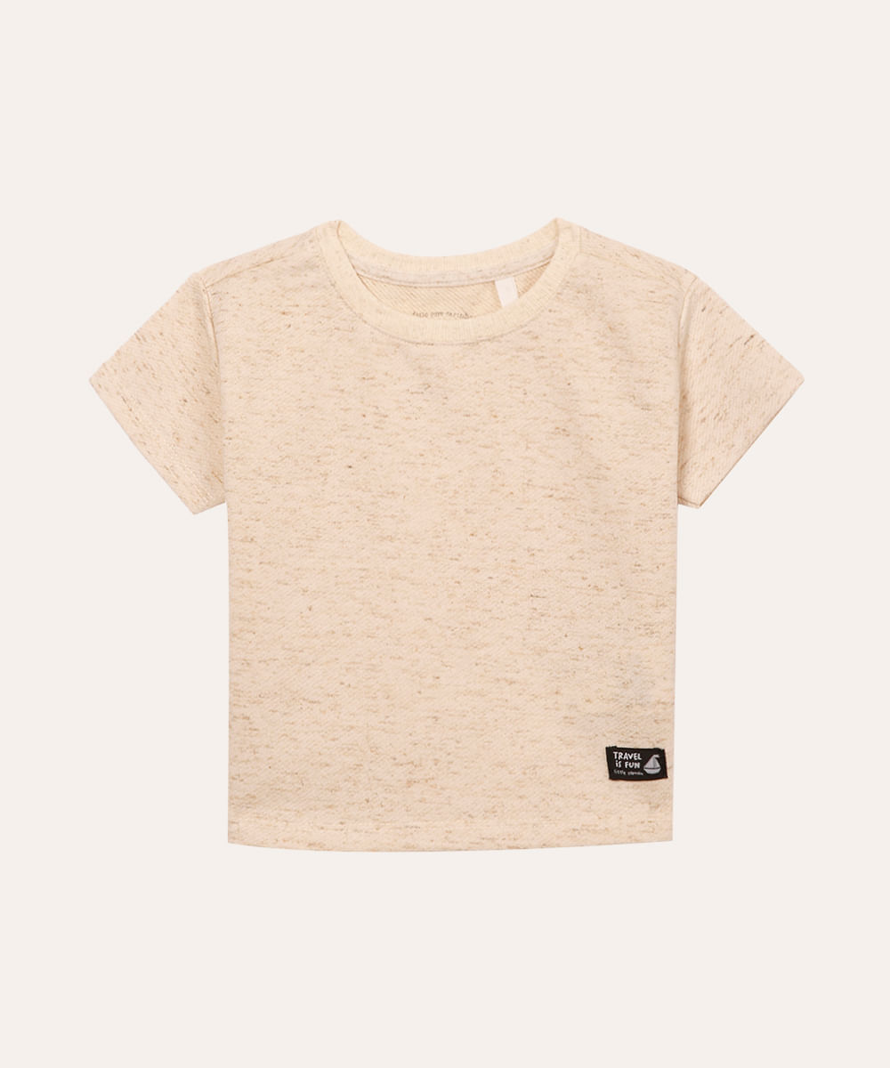 camiseta de algodão manga curta off white