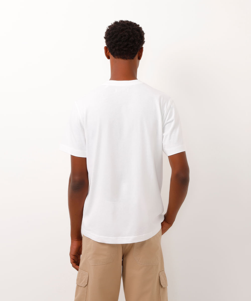 camiseta de algodão manga curta off white