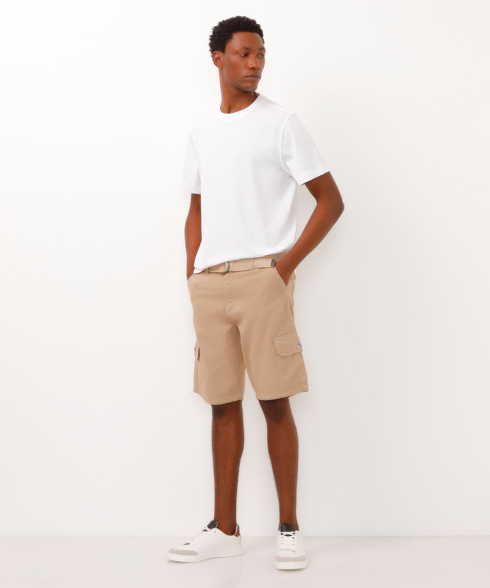 camiseta de algodão manga curta off white