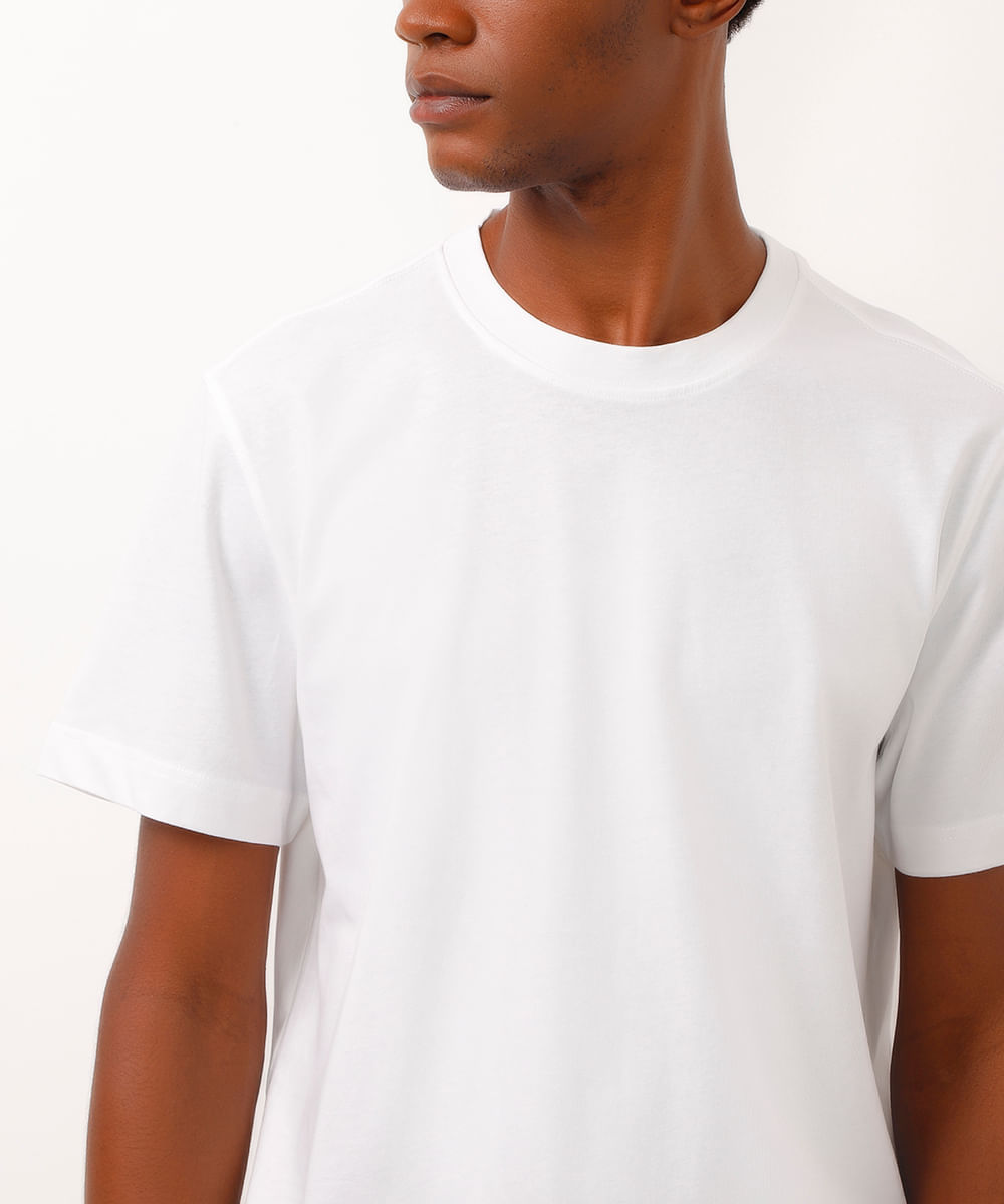 camiseta de algodão manga curta off white