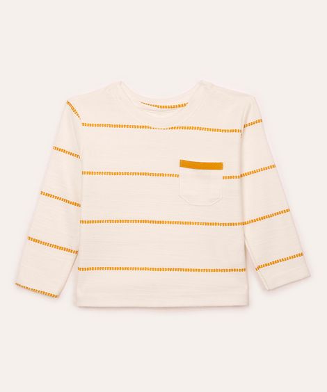 camiseta de algodão infantil com bolsos marrom