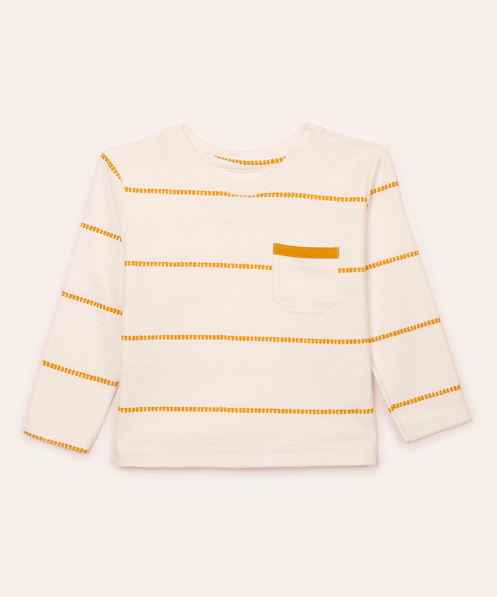camiseta de algodão infantil com bolsos marrom
