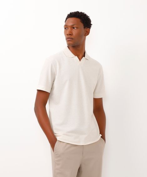 polo comfort com linho bege