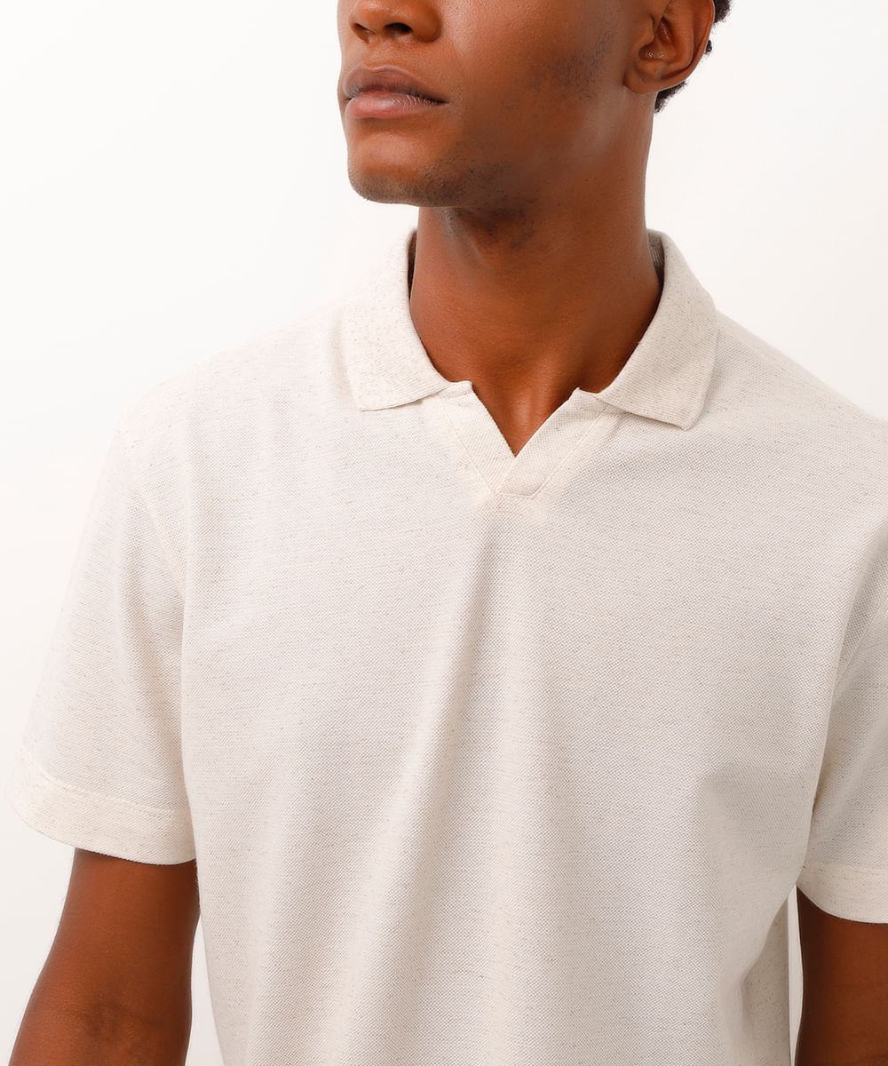 polo comfort com linho bege