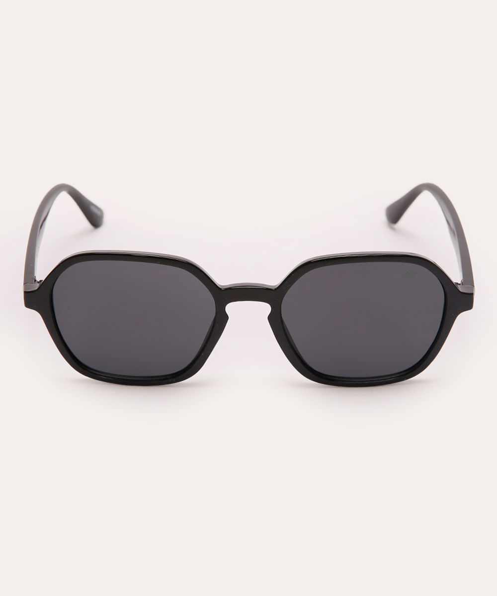 óculos de sol oval preto