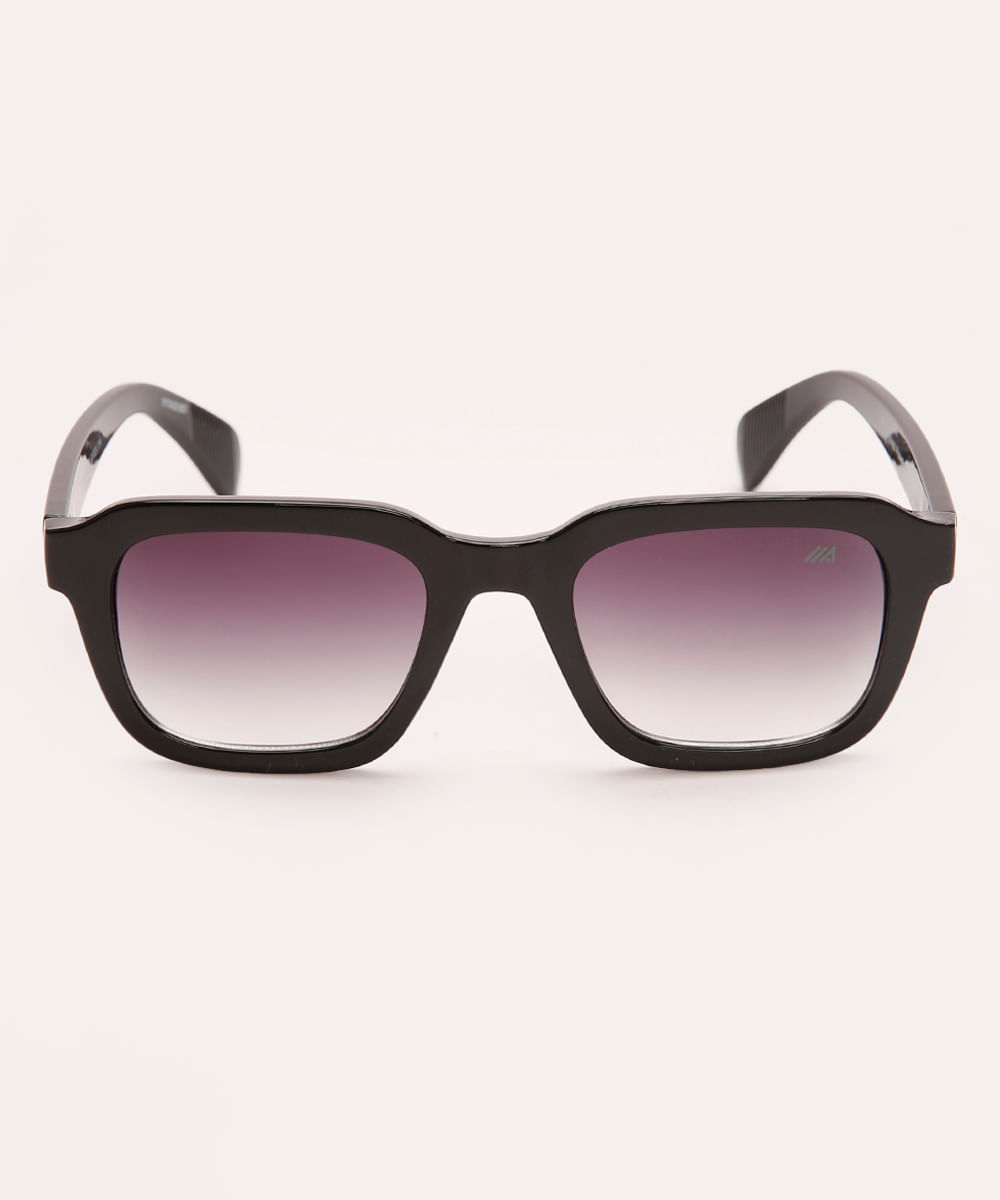 óculos de sol oval preto