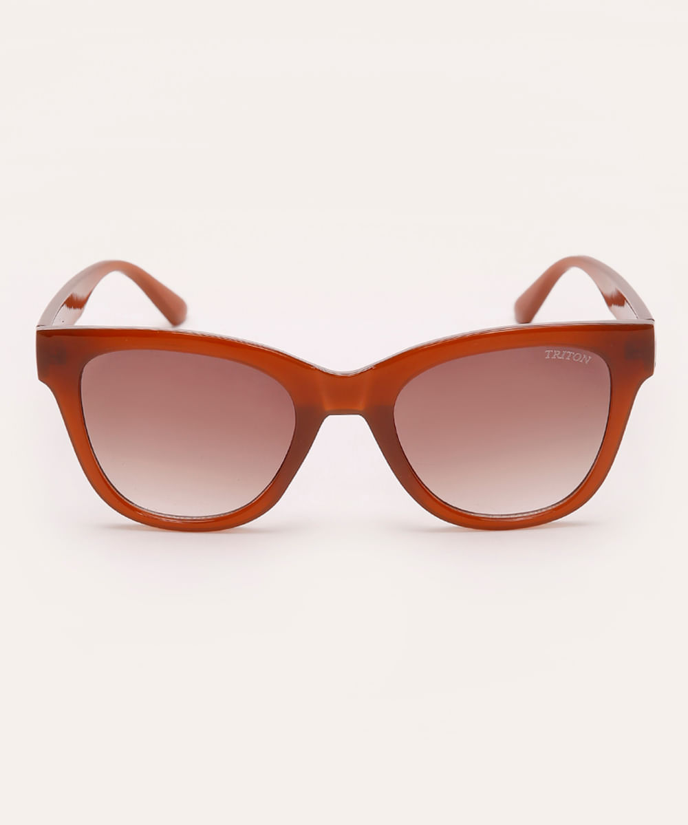 óculos de sol oval triton marrom