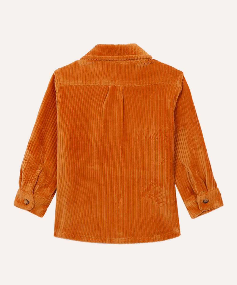 camisa de veludo cotelê infantil marrom
