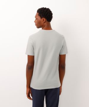 camiseta texturizada slim fit de algodão peruano verde