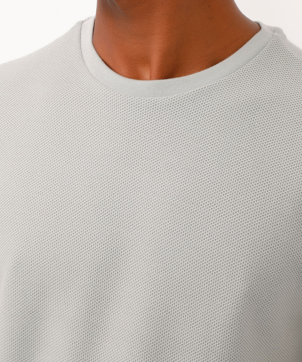 camiseta texturizada slim fit de algodão peruano verde