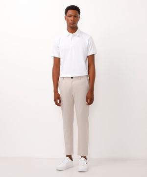 calça slim chino cós elástico stretch - areia