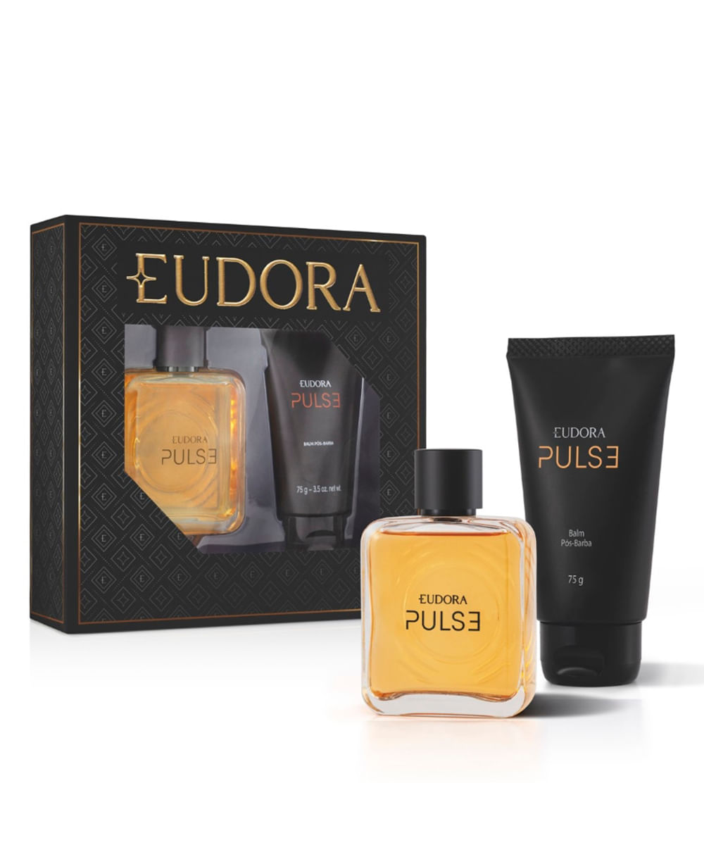 kit eudora pulse perfume 100ml balm pós barba 75ml