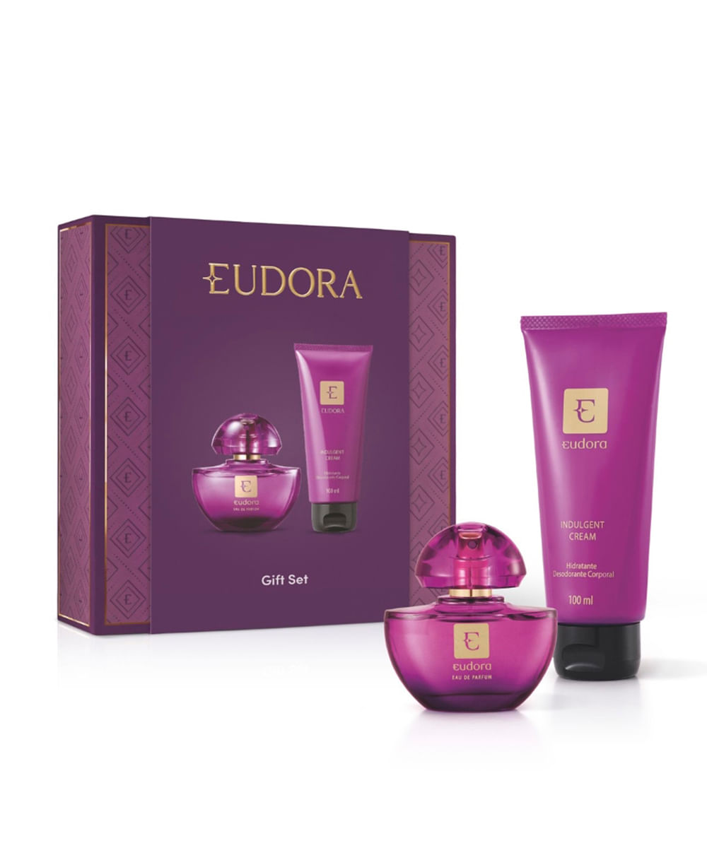 kit eudora edp perfume 75ml creme hidratante corporal 250ml