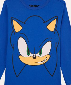 pijama de algodão infantil sonic azul