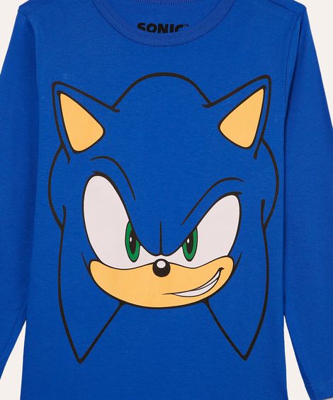 pijama de algodão infantil sonic azul