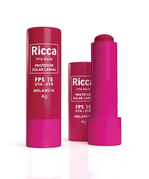 protetor solar labial ricca fps15 melancia blister rosa