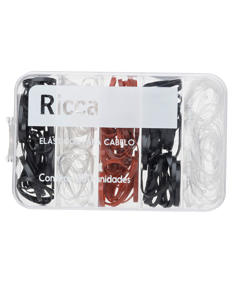 elásticos coloridos 200 unidades com case ricca