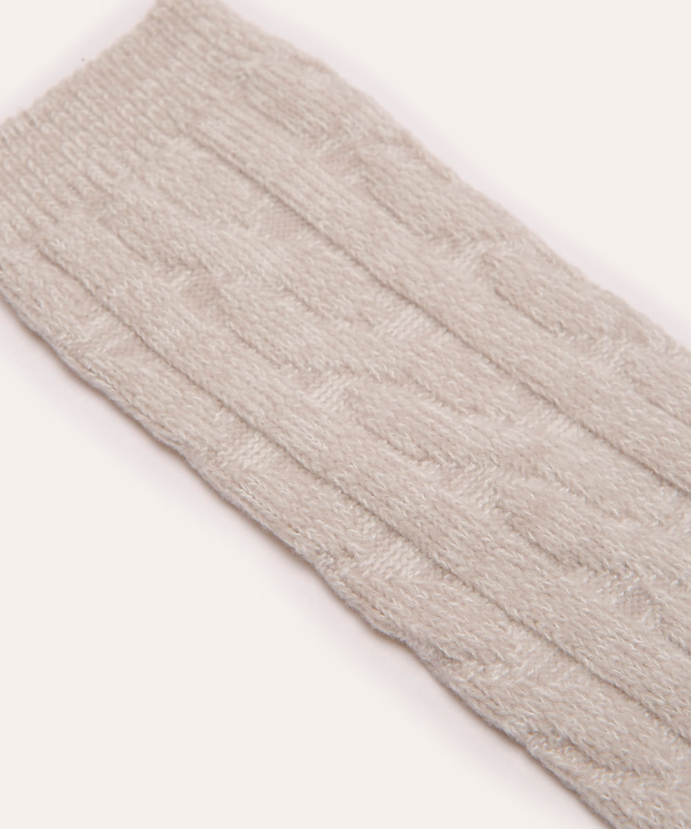 meia de tricot cano alto cinza