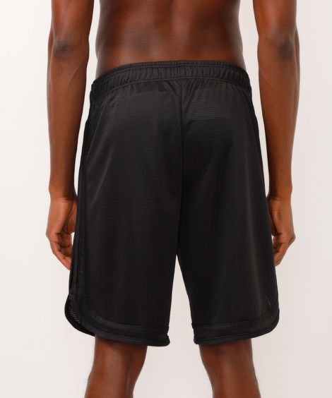 bermuda esportiva masculina com nervuras preta