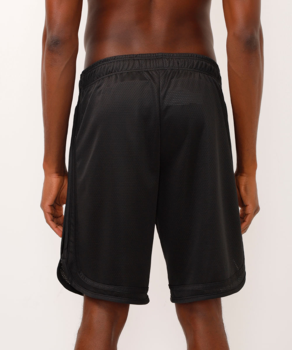 bermuda esportiva masculina com nervuras preta