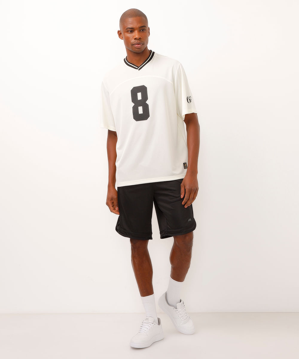 bermuda esportiva masculina com nervuras preta