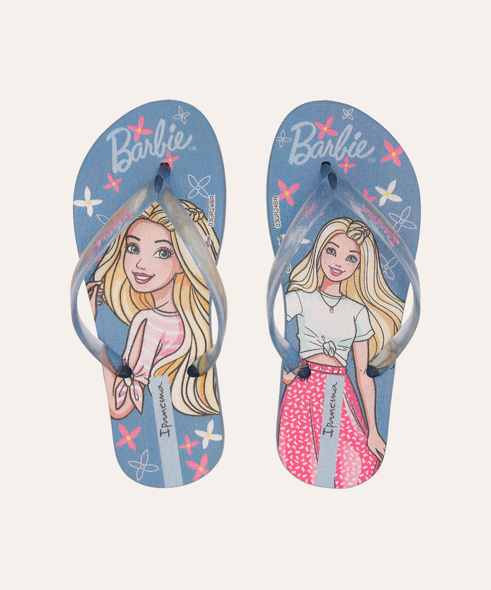 chinelo infantil barbie ipanema azul