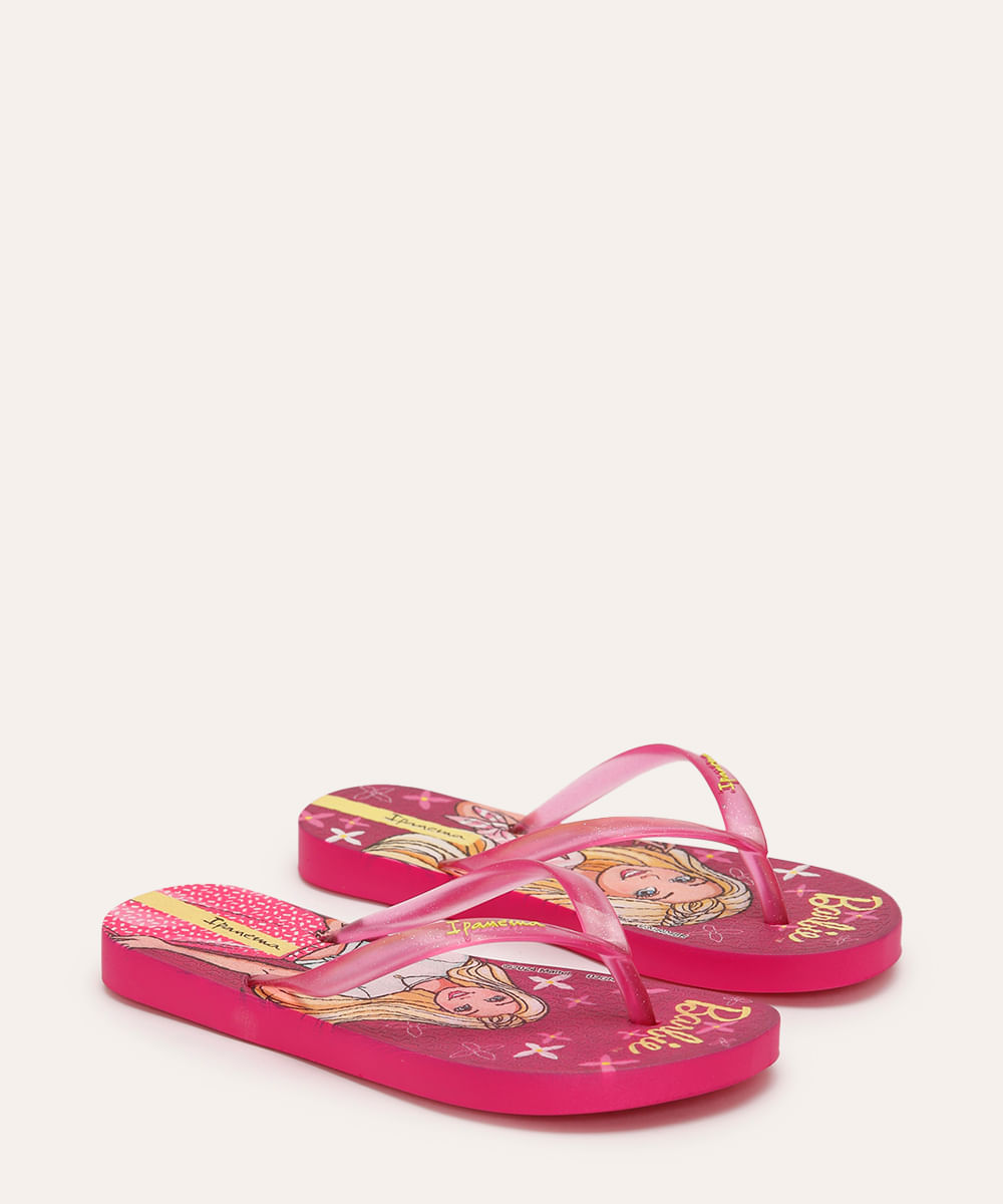 chinelo infantil barbie ipanema rosa