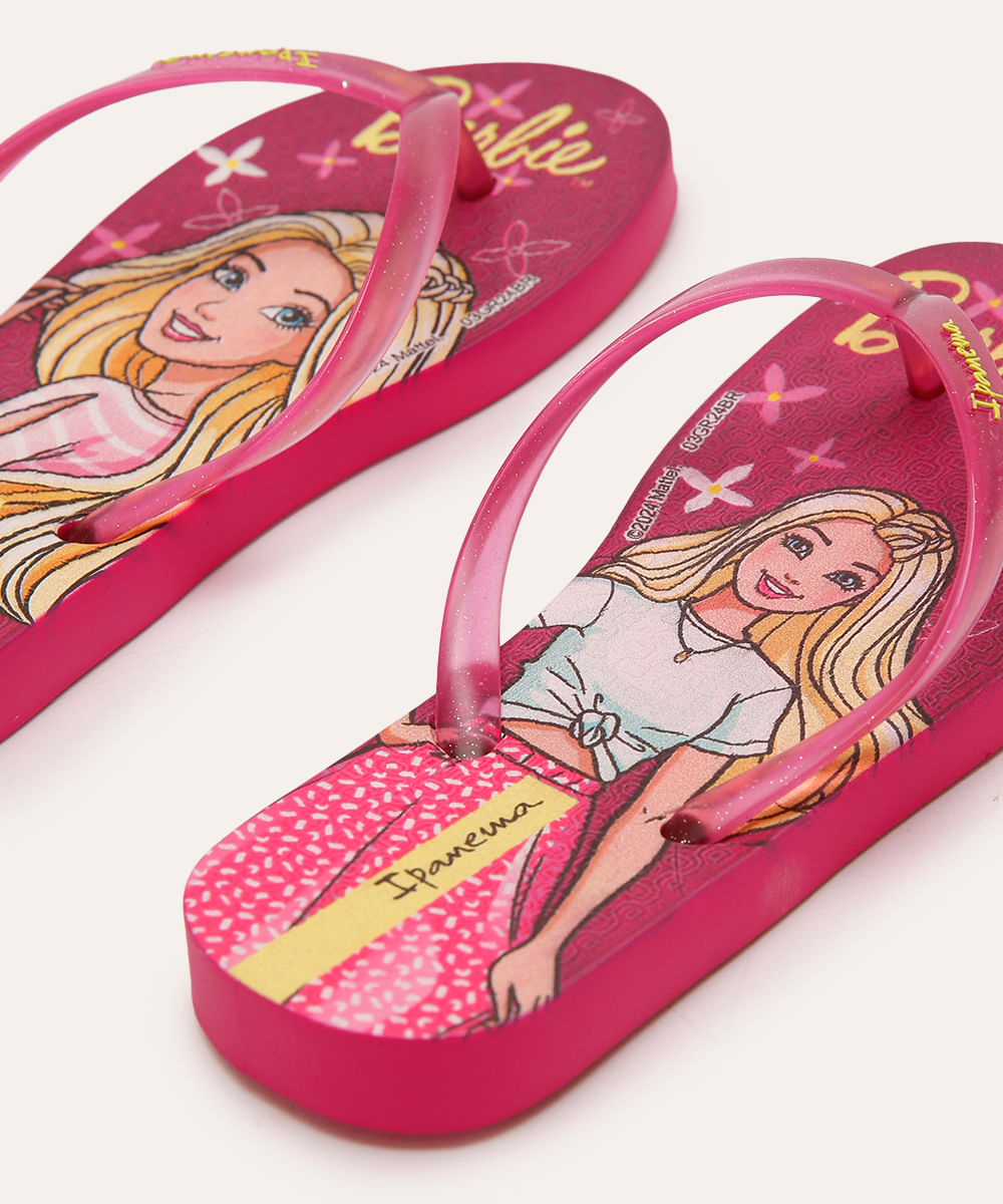 chinelo infantil barbie ipanema rosa