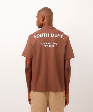 camiseta de moletinho youth dept marrom