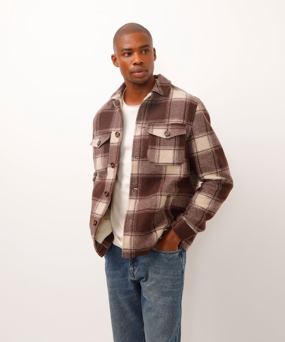 Casaco Quadriculado Jaqueta Masculina Xadrez Blazer Masculino