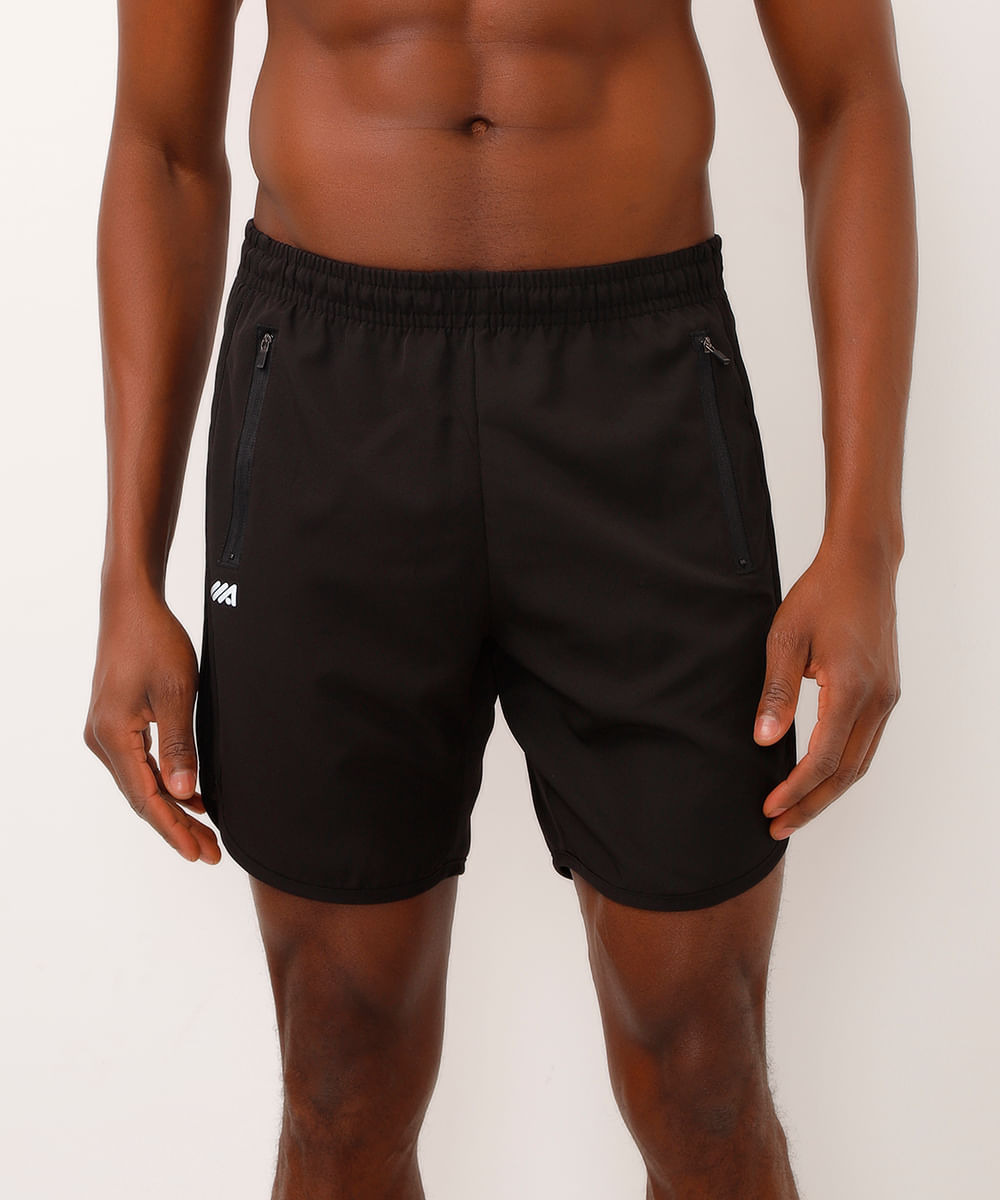 bermuda com recortes nas laterais esportiva ace preto
