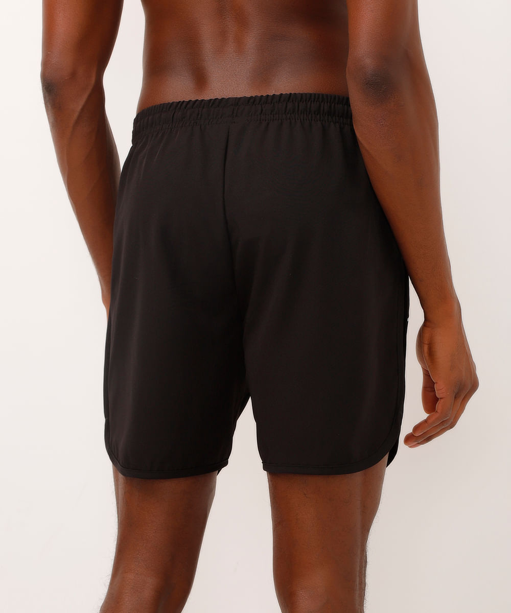 bermuda com recortes nas laterais esportiva ace preto