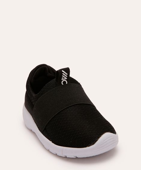 tênis infantil com elástico ace preto
