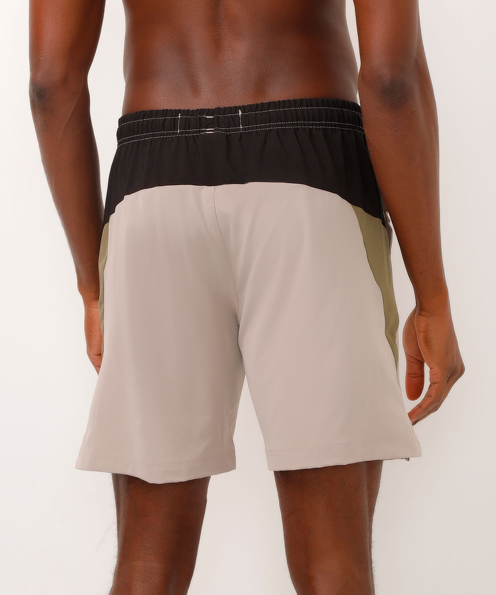 short com recorte esportivo ace bege