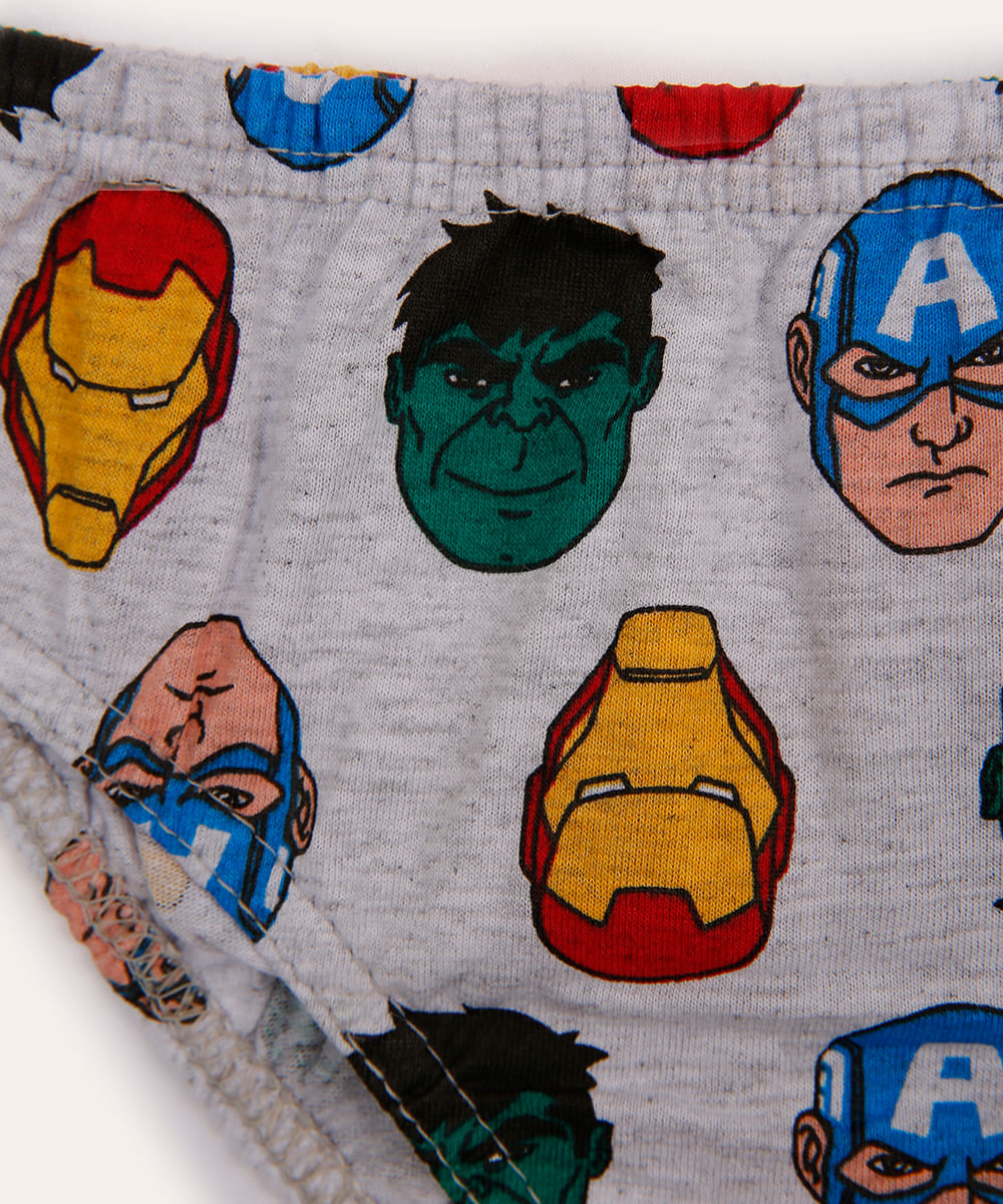 kit de 5 cuecas infantil avengers colorido