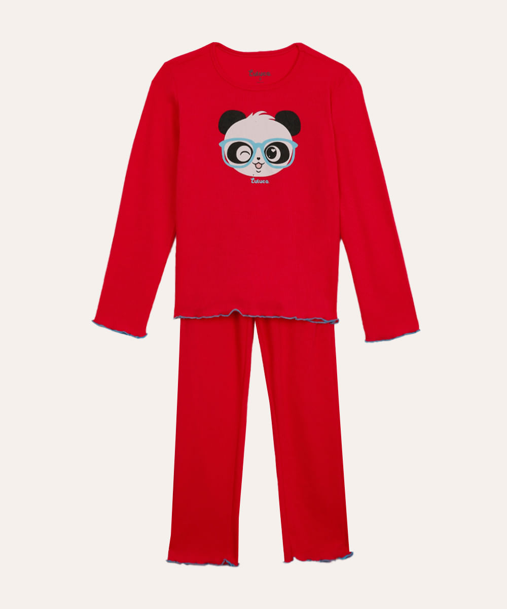 pijama infantil longo luluca rosa