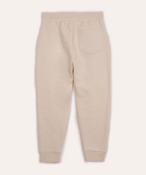 calça jogger infantil de moletom bege