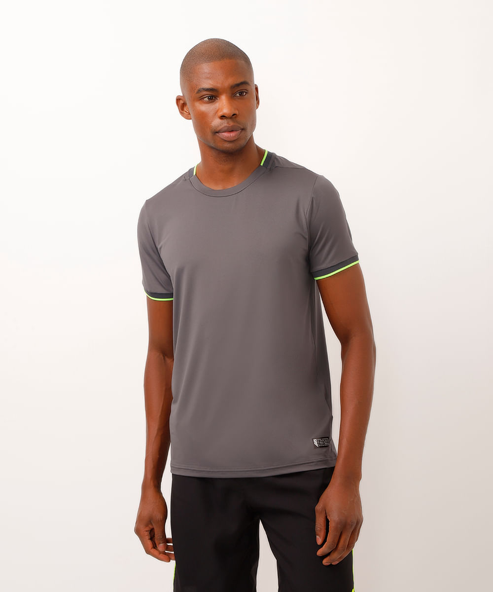 camiseta esportiva ace manga curta cinza Menor preço em camiseta esportiva ace manga curta cinza