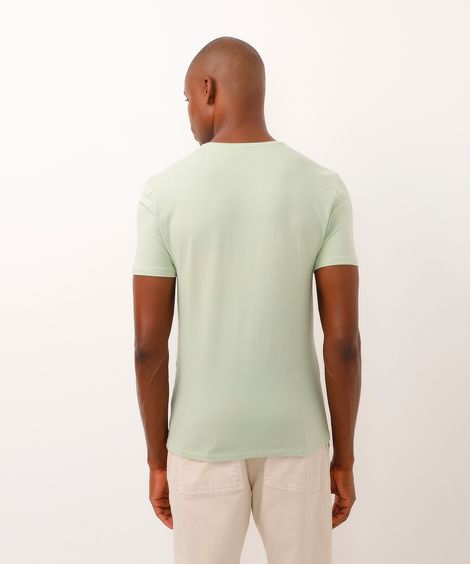 camiseta slim básica manga curta - verde claro