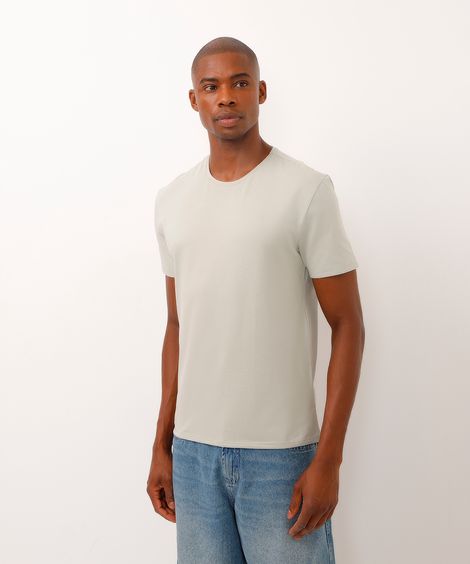 camiseta slim básica manga curta - verde