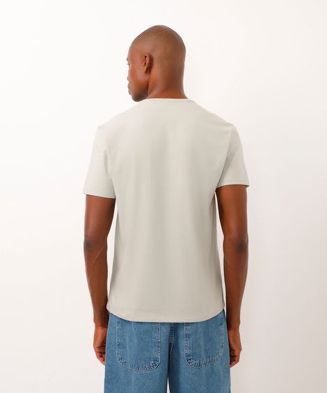 camiseta slim básica manga curta - verde