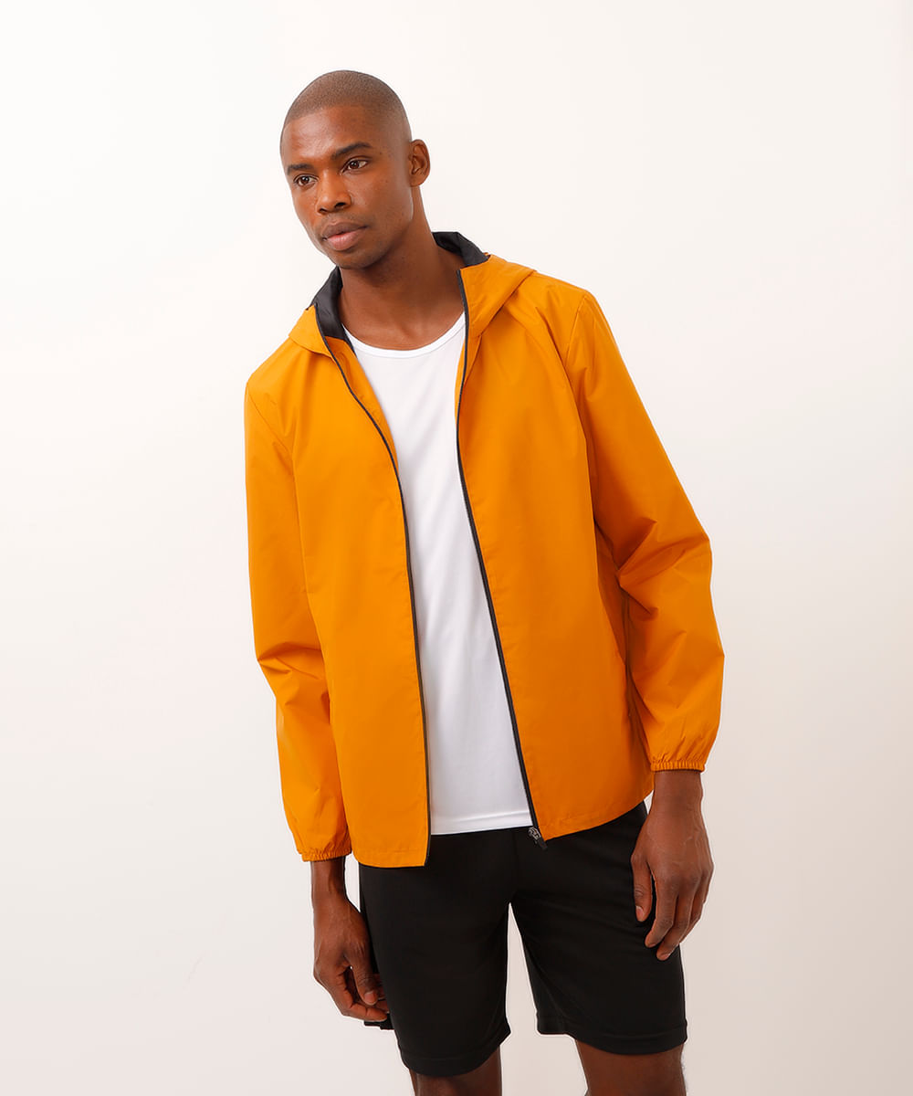 jaqueta corta vento esportiva ace laranja