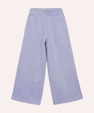 calça de moletom infantil wide leg azul