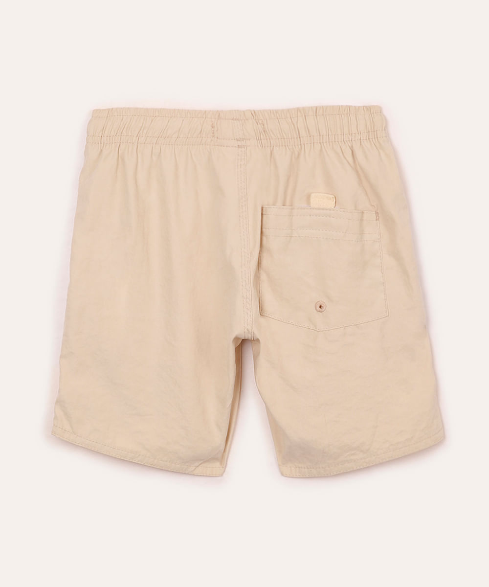 bermuda infantil com elástico e cordão bege