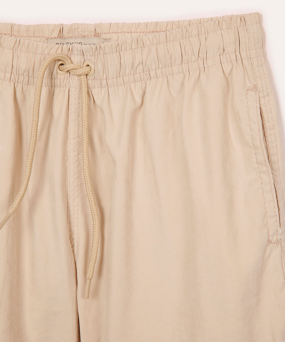 bermuda infantil com elástico e cordão bege