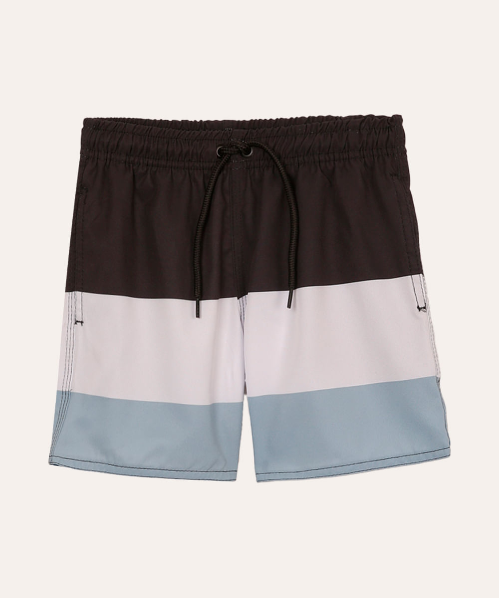 bermuda infantil listrada azul marinho