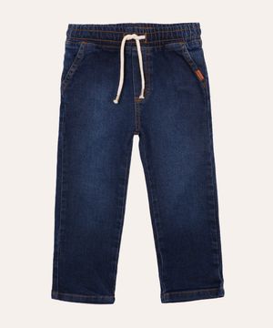 calça jeans reta infantil azul