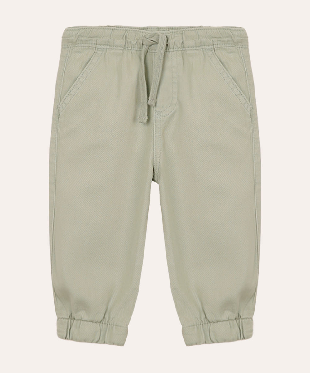 calça jogger de sarja infantil verde