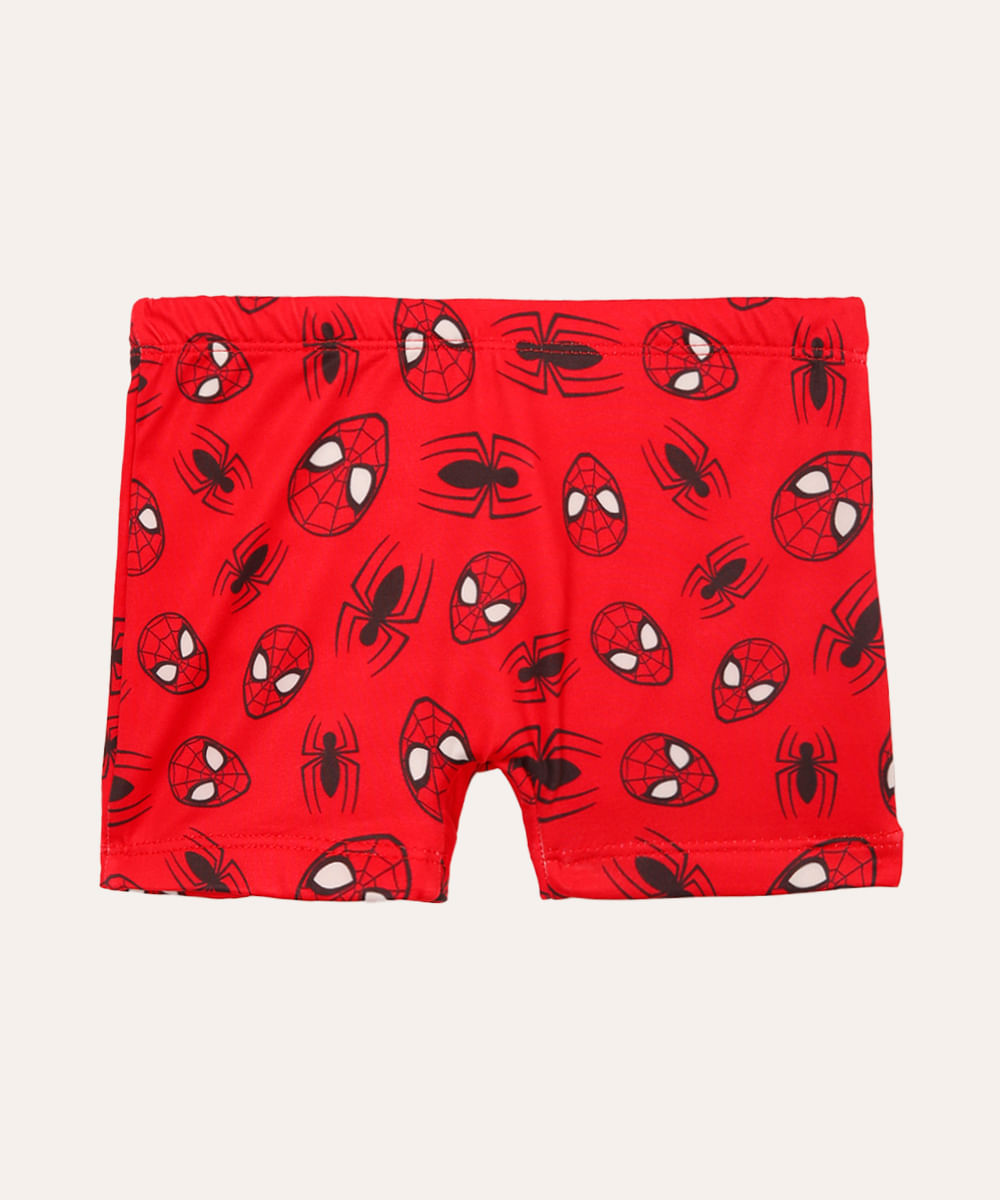 sunga boxer infantil homem aranha proteção uv vermelha