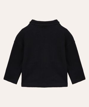 camisa de algodão infantil com bolsos azul marinho
